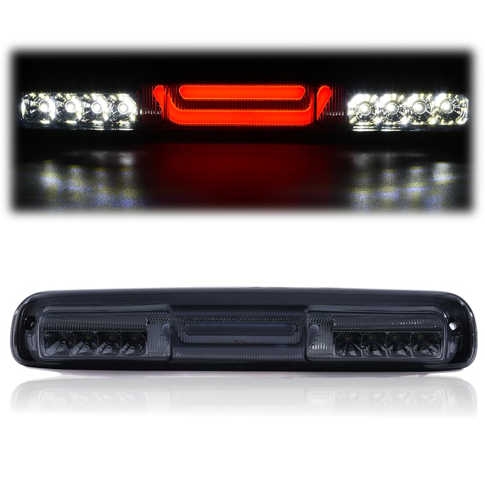 G-PLUS LED Third 3rd Brake Light Compatible with Chevy Silverado/GMC Sierra 1500 2500 3500 & HD Models 1999-2007 3rd High Mount Stop Lamp, Smoky Lens Clear Housing, 5978318 16525205