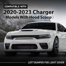 G-PLUS Fog Light Cover for Dodge Charger 2020-2023 Driver Side Black Front View