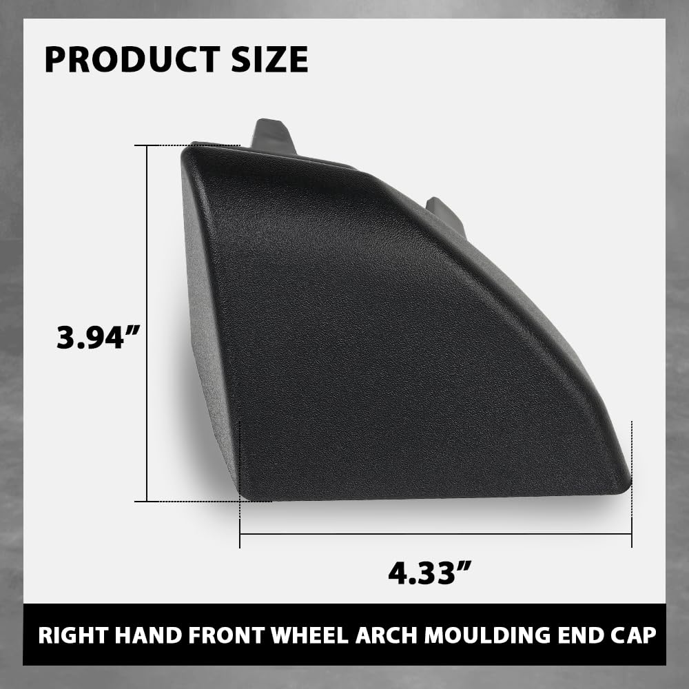 G-PLUS Front Wheel Arch Moulding Cap Cover Right Side Compatible with LR3 LR4 Black