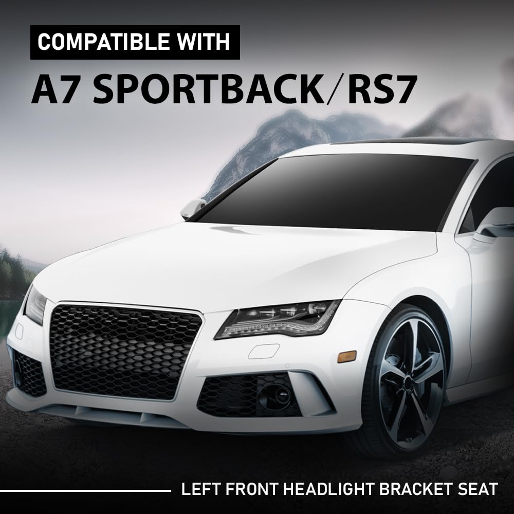G-PLUS Front Left Headlight Bracket, Compatible with Audi A7 RS7 Sportback/RS7 Sportback 4G 2011-2018, Headlamp Support Driver Side, 4G8805607 4G8 805 607