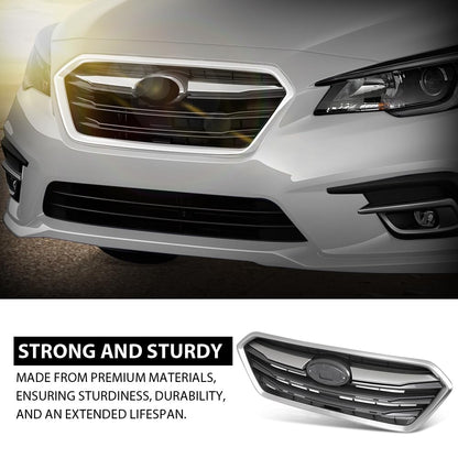 G-PLUS Front Bumper Grille Assembly, Compatible with Subaru Legacy 2018-2019, Light Gray, 91121AL18A, SU1200180 Light Gray