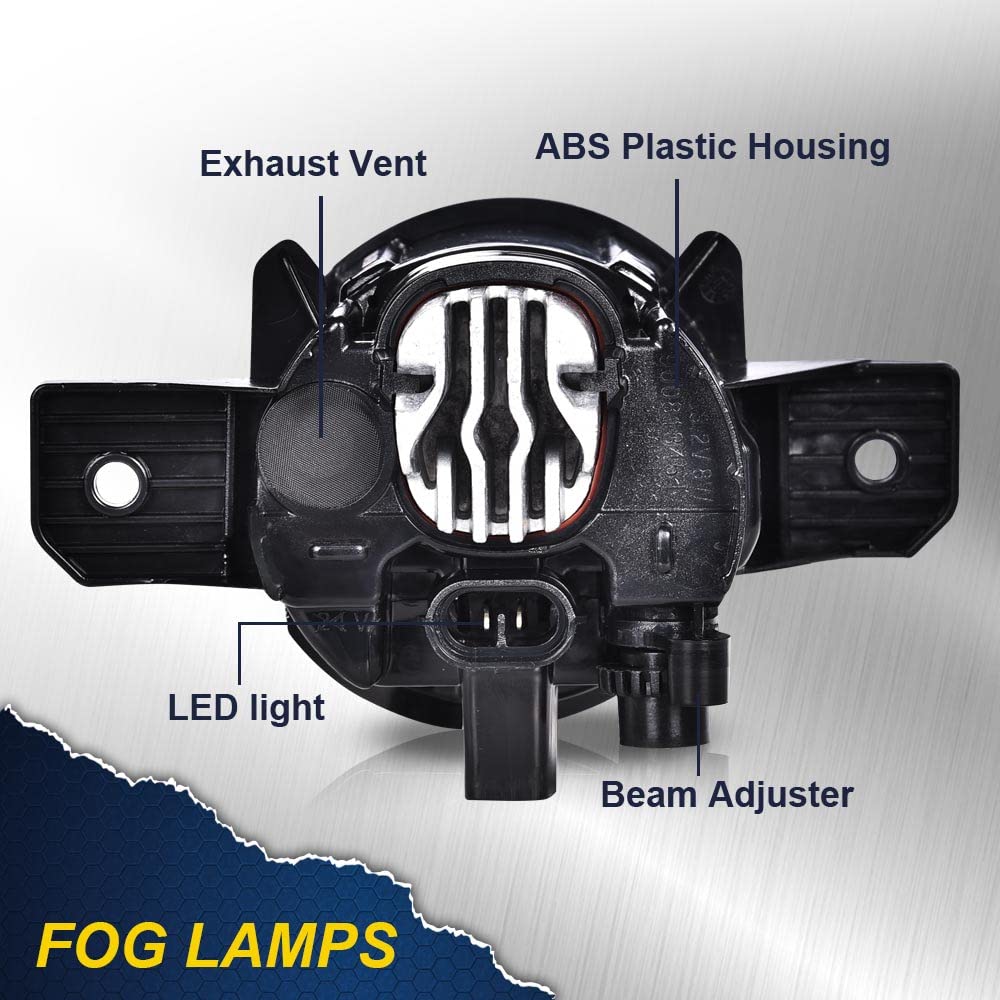 G-PLUS Fog Lights Assembly Replacement for 2019 2020 Nissan Altima 4-Door Sedan S SL SR SV Front Bumper Fog Lights w/Bulb Clear Lens LED Fog Lamps (Pair)