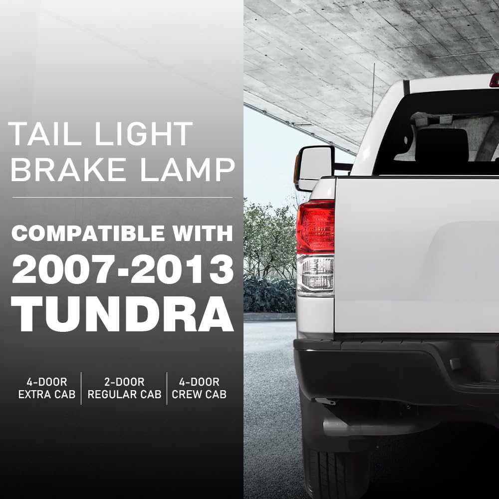 G-PLUS Tail Light Brake Lamp Left Side w/o Bulb Wiring Harness Fit Toyota Tundra 2007 2008 2009 2010 2011 2021 2013(2-Door Regular Cab,4-Door Extra Cab,4-Door Crew Cab) Luces TraserasAssembly