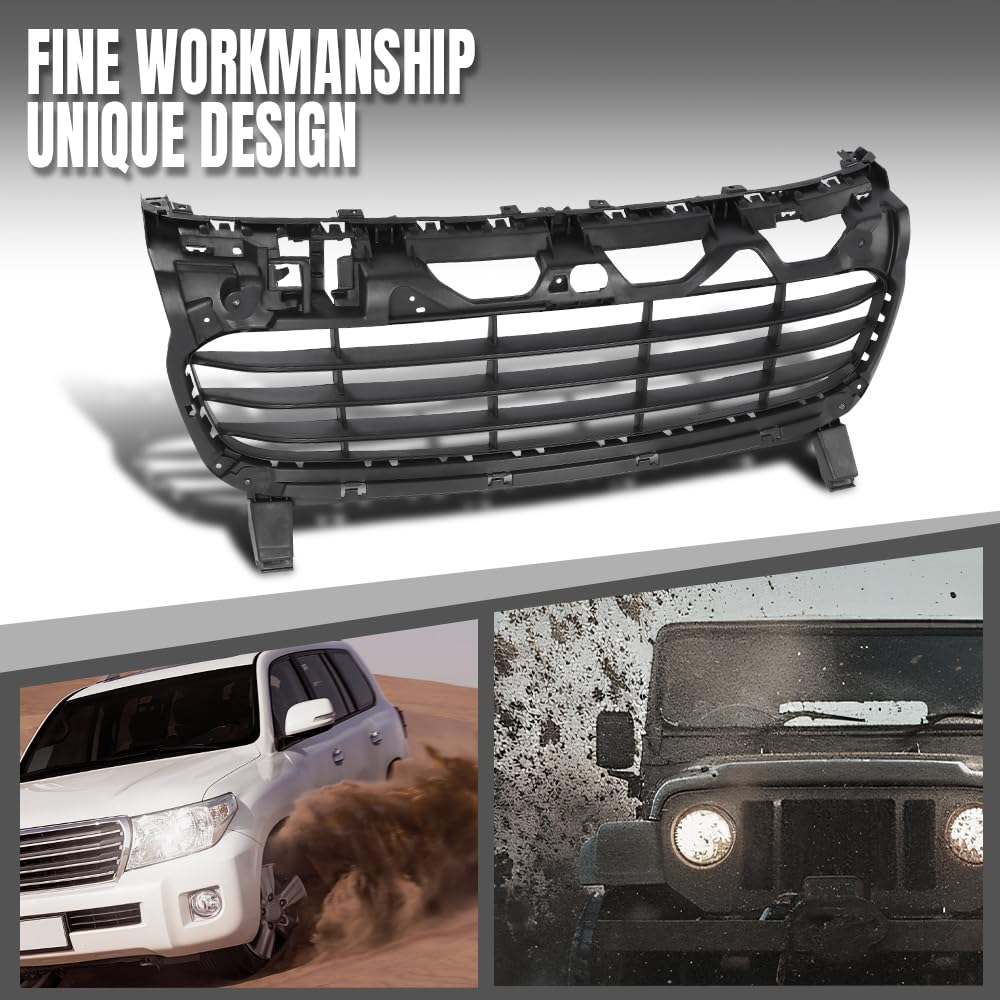 G-PLUS Front Bumper Grille Compatible with Porsche Cayenne 2015 2016 2017 2018 95850568302, 958505683 Black
