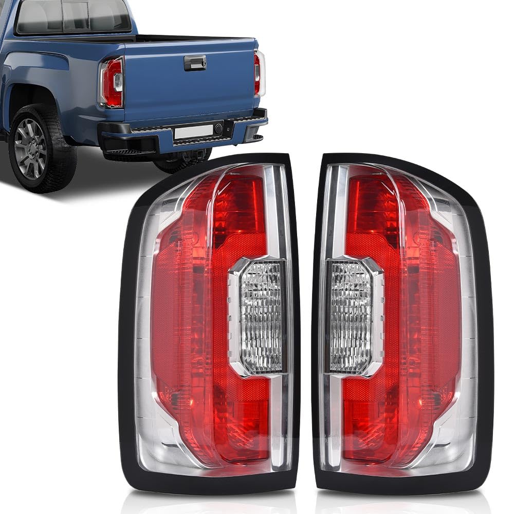 G-PLUS Tail Lights 1 Pair w/Bulbs Compatible with GMC Canyon 2015-2022 (submodel: All Terrain，Denali，Base, SL, SLE, SLT，AT4, Elevation, Elevation Standard) Luces Traseras Rear Brake Lamps Assembly