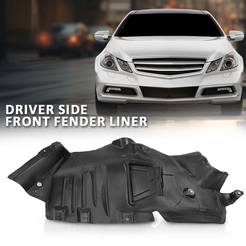 G-PLUS Fender Liner Front Left Side Compatible with Benz E350 E550 Base 4Matic 2-Door Coupe Convertible 2010-2013 2076901830