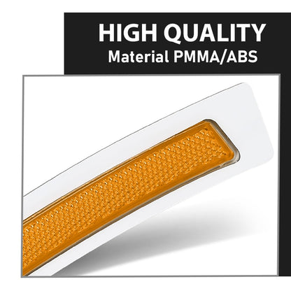 G-PLUS Front Driver Left Bumper Reflector Cover Compatible with BMW F01 F02 7-Series 2009-2015 63147191111, 63 14 7 191 111 Yellow