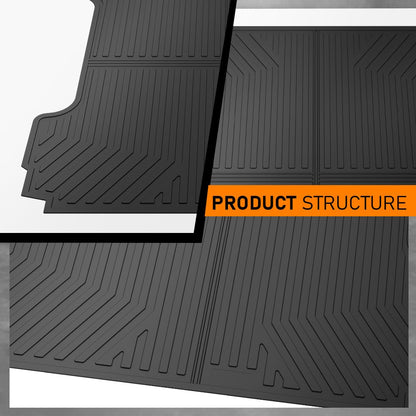 G-PLUS Trunk Bed Mat Liner TPE Black Compatible with Chevy Silverado GMC Sierra 1500 2500HD 3500HD 2007-2018 with 5.8 FT Bed