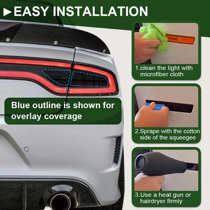 G-PLUS Tail Lights Smoke Rear Precut Tint Vinyl Decal Compatible with 2015-2022 Dodge Charger,A Pair