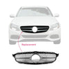 Diamond Style Front Bumper Grille Hood Grill Trim Shell Compatible with W205 C Class C250 C300 C400 C450 AMG Sport 2015 2016 2017 2018 (With Camera Hole)