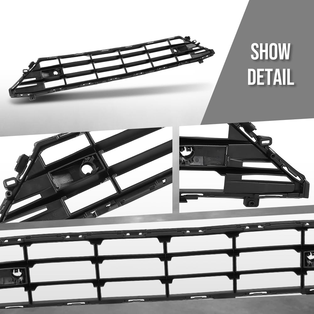 G-PLUS Front Bumper Lower Grille Center Grill Compatible with Volvo XC60 2018-2021 VO1036107, 31425175 Black