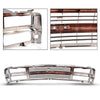 G-PLUS Chrome Grille w/Black Insert Compatible with Chevy Blazer Tahoe C/K 1500 2500 3500 1994 1995 1996 1997 1998 1999 2000 15981106 GM1200238