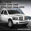 G-PLUS LED Headlights Assembly Front Headlamps Pair Set Compatible with Dodge Ram 1500 2006-2008,Compatible with Dodge Ram 2500 3500 2006-2009 Clear Lens Black Housing Clear Reflector,faros delanteros