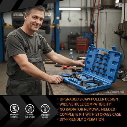 G-PLUS Harmonic Balancer Damper Pulley Puller Kit Compatible with Chevy GM Chrysler Ford etc Black