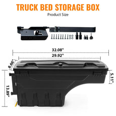 G-PLUS Lockable Truck Bed Storage Toolbox for Dodge Ram 1500 2500 3500 2002-2018 Side View