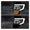 G-PLUS LED Tube Headlights Assemblies Compatible with Ford F150 2009-2014 Headlamps Left Driver & Right Passenger Side Clear Lens Chrome Housing Amber Reflector