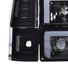 G-PLUS LED DRL headlights, Compatible with 1994 1995 1996 1997 1998 1999 2000 GMC C10 C/K C1500 bumper Headlamp, Smoky lens Black Housing Clear Reflector