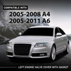 G-PLUS Left Engine Valve Cover w/Gasket Compatible with Audi A4 2005-2008/ Fit Audi A6 2005-2011 06E103471G, V104953, 0360037 Silver
