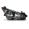 G-PLUS Headlight w/bulb Compatible with Mazda 3 2014 2015 2016 Bumper Headlamp BPW1510K0, MA2503144 Right Passenger Side Clear Lens Black Housing Amber Reflector