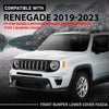 G-PLUS Front Lower Bumper Cover Compatible with Jeep Renegade 2019-2023, Fit Models w/o Parking Aid Sensor Holes, 6VZ71LXHAA, CH1015139, Primed Black
