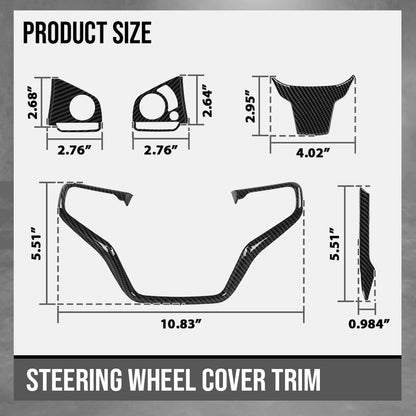 G-PLUS Steering Wheel Cover Trim Compatible with Honda Civic 2016 2017 2018 2019 Carbon Fiber Black