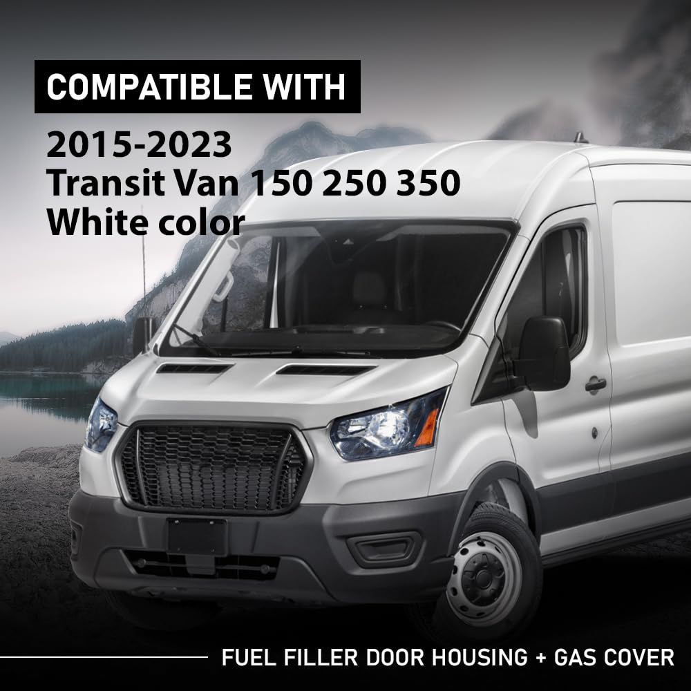 G-PLUS Fuel Filler Door Housing and Gas Cover Compatible with Ford Transit 150 250 350 350HD 2015-2023, Fit for Gasoline Engine only. Will Not fit Diesel Engines CK4Z-5427936-J