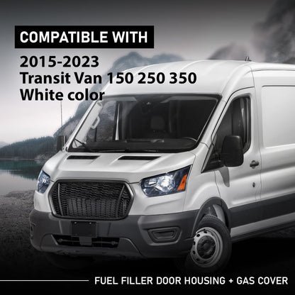 G-PLUS Fuel Filler Door Housing and Gas Cover Compatible with Ford Transit 150 250 350 350HD 2015-2023, Fit for Gasoline Engine only. Will Not fit Diesel Engines CK4Z-5427936-J
