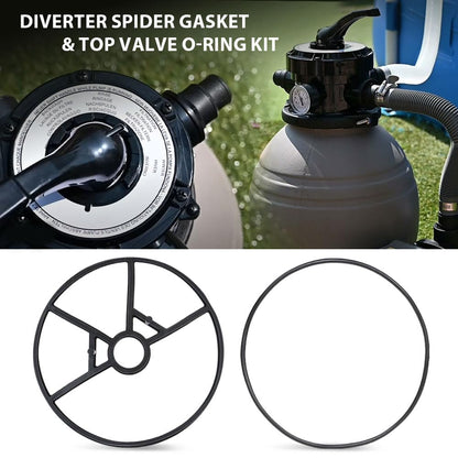 G-PLUS O-Ring Cover & Spider Gasket Kit Fit Hayward Vari-flo Valve SP0714T SPX0714CA Black