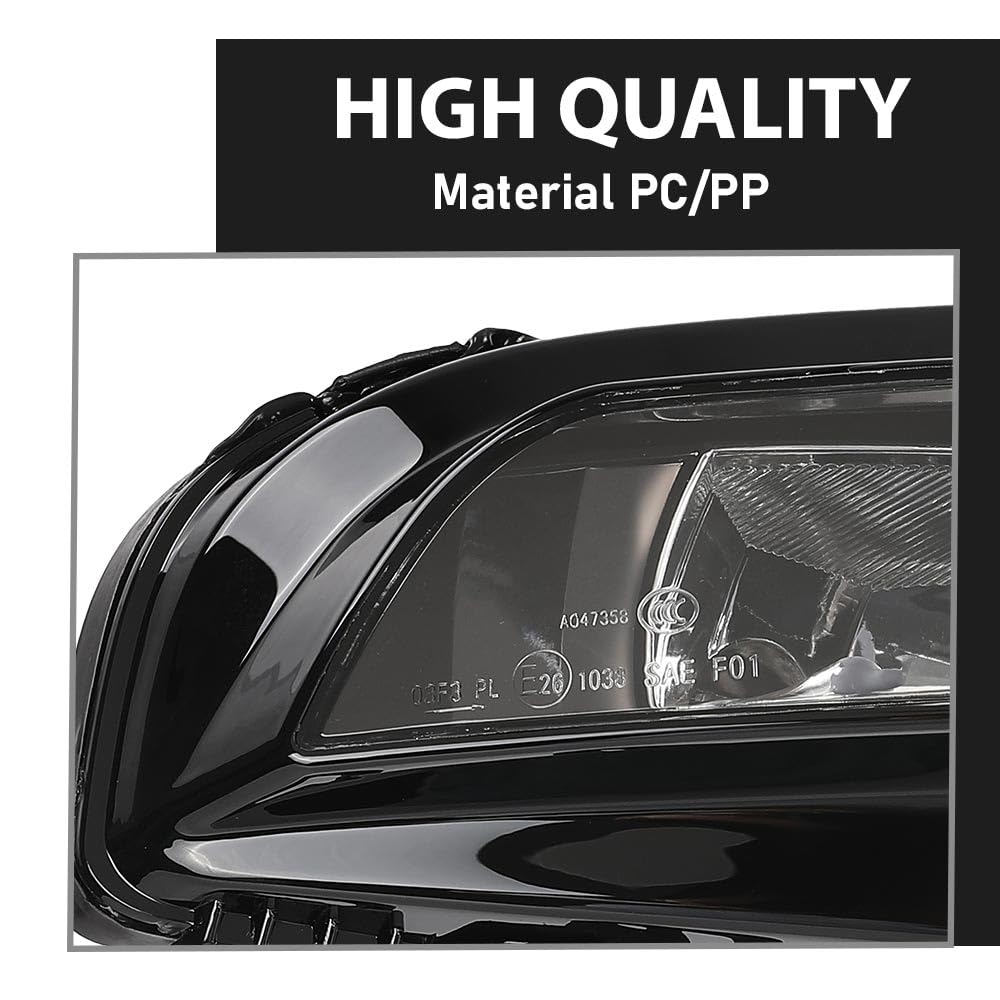 G-PLUS Pair Fog Light Lamp, Compatible with Audi A3/ A3 Quattro 2015-2016, LH Driver & RH Passenger 2PCS, AU2592120, AU2593120, 8V0941699E, 8V0941699B, 8V0941700E, 8V0941700B
