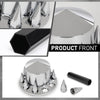 G-PLUS Rear Wheel Cover Axle 33mm Spiked Hub Cover Kit Removable Caps Compatible with Semi-Trucks 22.5" and 24.5" Wheels ABS Chrome Semi Truck Hub Covers