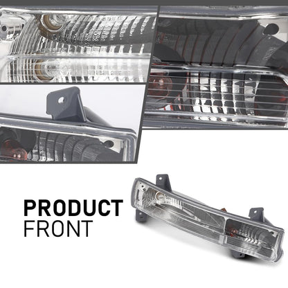 G-PLUS Front Bumper Parking Lights Pair Compatible with Jeep Compass 2017-2021 55112721AB Clear Lens