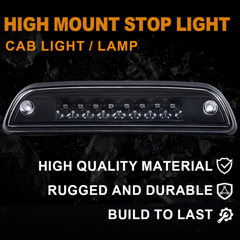 G-PLUS LED 3rd Brake Light, Compatible with Toyota Tacoma 1995-2015 Signal Stop Cargo Third Tail Lamp (Clear Lens Black Housing)