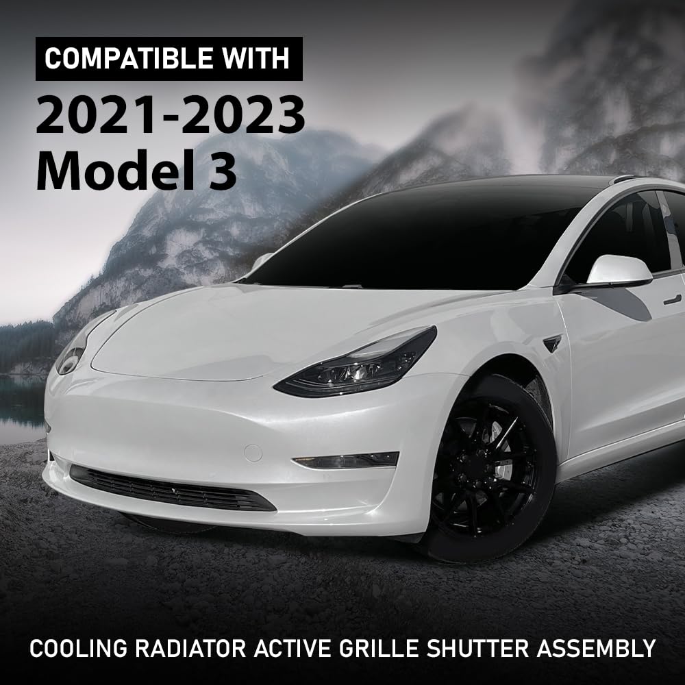 G-PLUS Cooling Radiator Active Grille Shutter Assembly w/o Motor/Actuator/Controller Compatible with Tesla Model 3 2021-2023