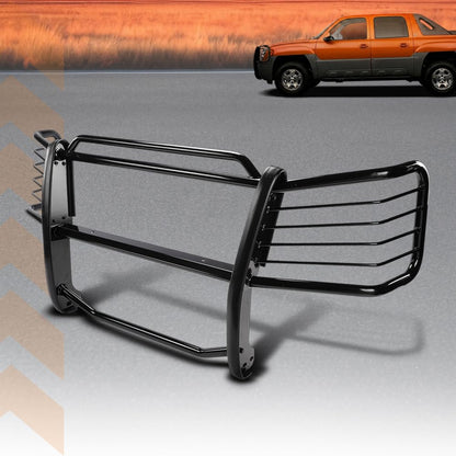 G-PLUS Bumper Grille Grill Brush Guard Compatible with Chevy Avalanche 1500 2002-2006(With Body Cladding) Black