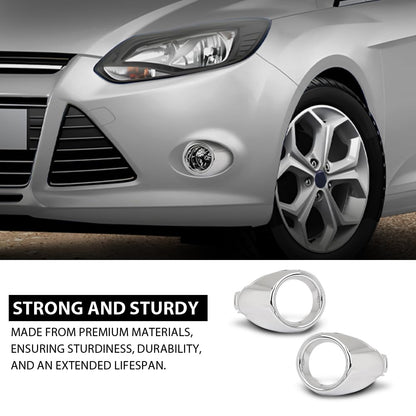 G-PLUS Fog Light Trim Set, Compatible with Ford Focus SE SEL Titanium 2012 2013 2014, LH Driver & RH Passenger Side, CP9Z17E810C, CP9Z17E811C