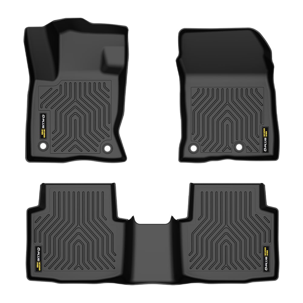 Floor Mats Fit Ford Escape 2020 2021 2022 2023 2024 2025 1st & 2nd Row All Weather Full Cover Protection TPE Car Floor Cargo Liners 3pcs Black alfombras para carro