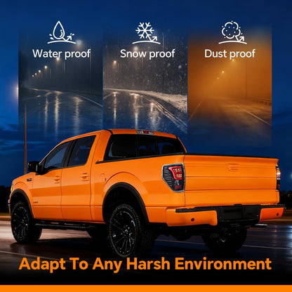 G-PLUS LED Tail Lights Fit Ford F150 2009-2014 Rear Brake Parking Tail Lamps w/Wiring Harness Driver & Passenger Clear lens Black Housing Red light Bar Luces Traseras Faros TraserosAssembly