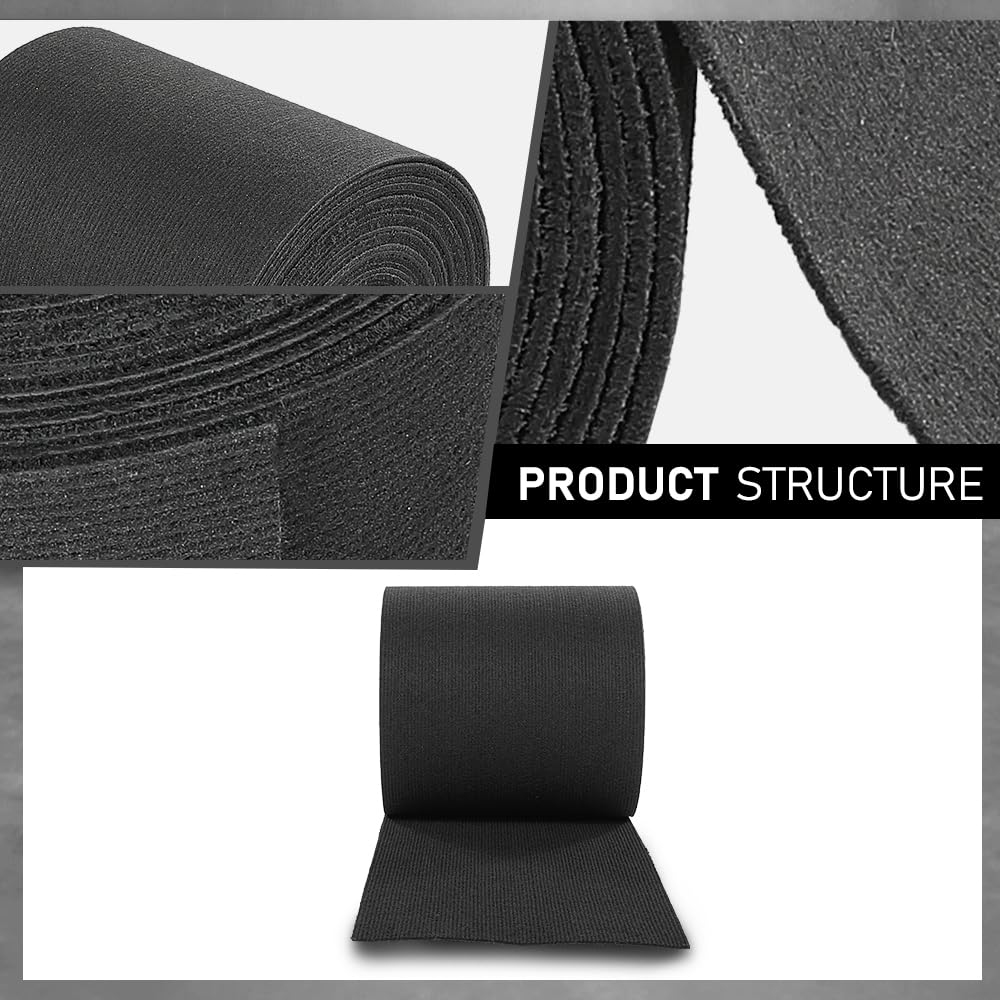 G-PLUS 12" x 50' Outdoor Ribbed Marine Carpet, Boat Trailer Bunk Carpet, Fit Boat Trailer Bunks Runner Docks Black