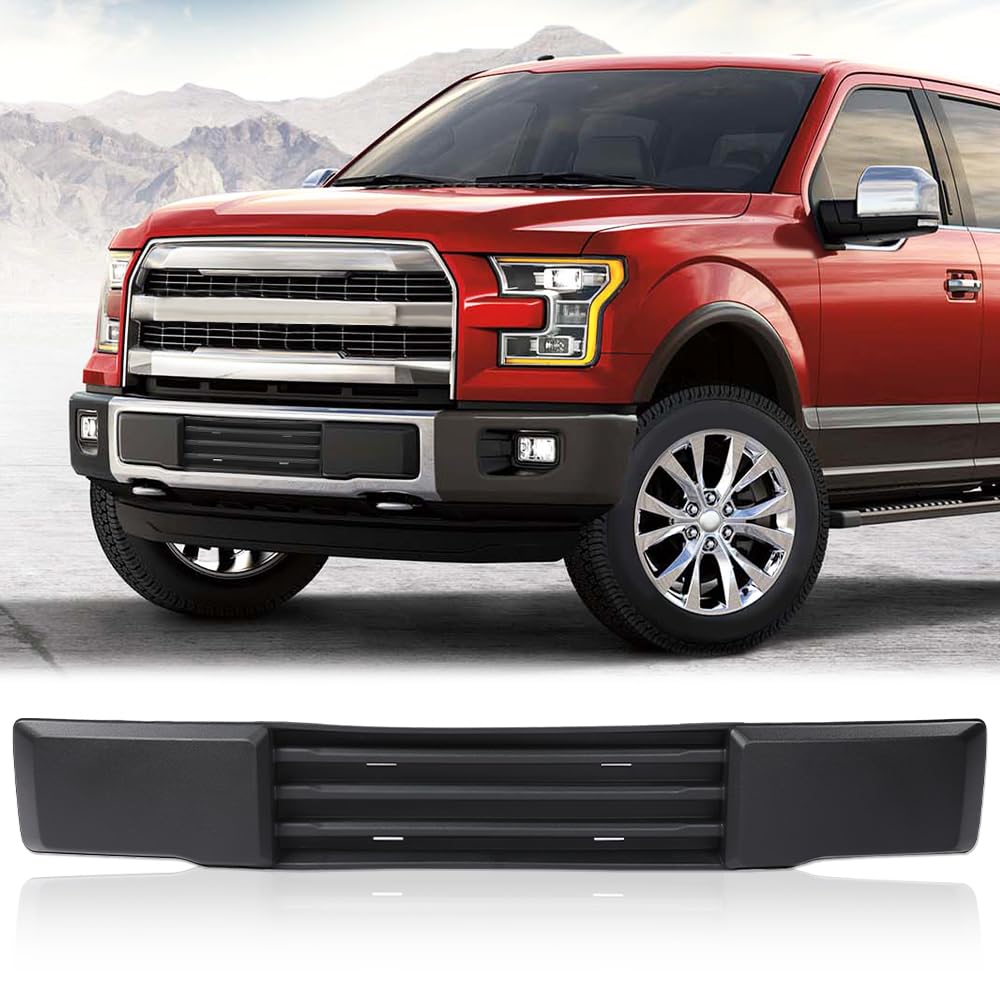 G-PLUS Front Bumper Cover w/o Block Heater & w/o Grille Shutters Compatible with Ford F150 2015-2017 FL3Z17E810AA FL3Z17A385A FL3417N388BB FL3Z17E810BA