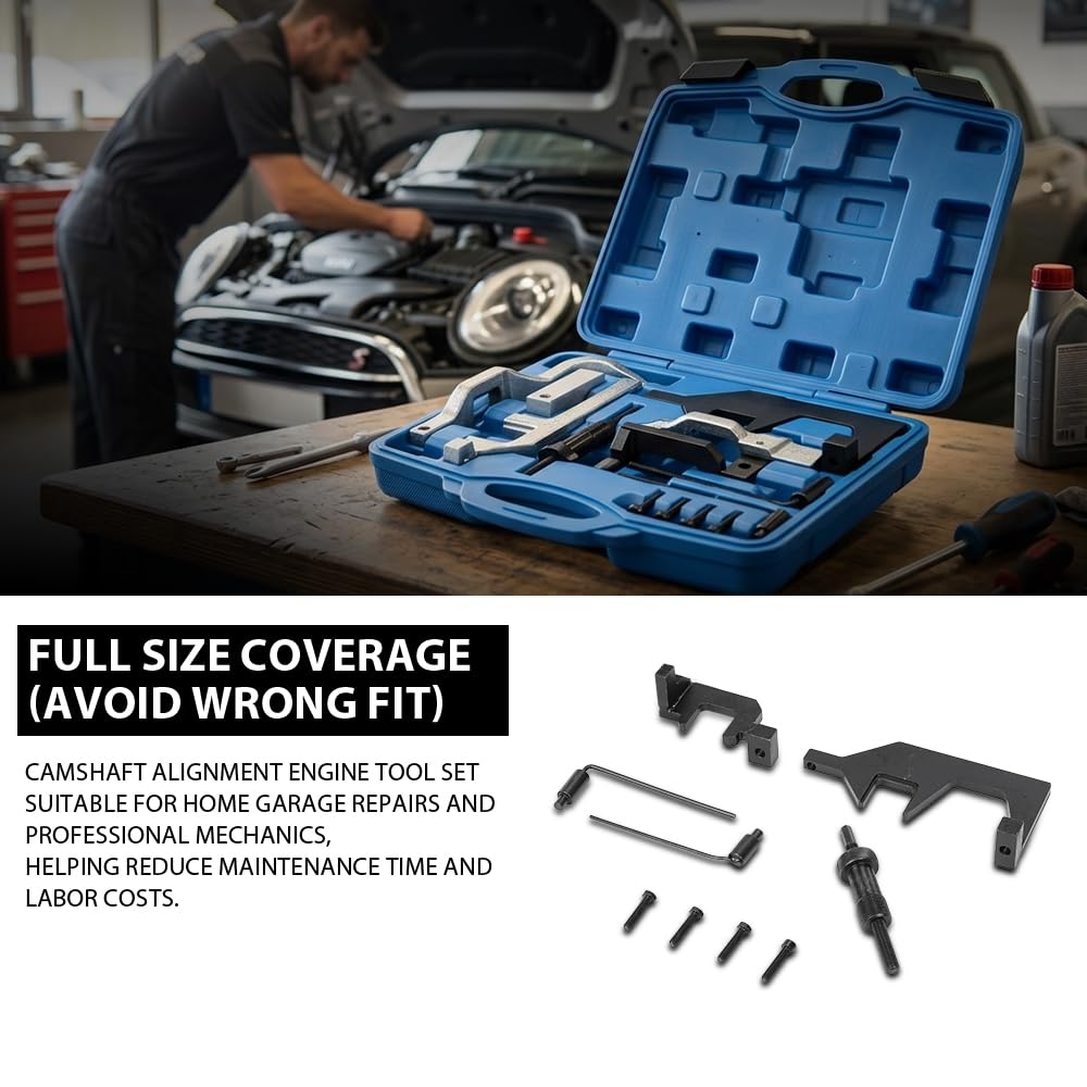 G-PLUS Camshaft Alignment Timing Tool Kit Compatible with BMW Mini Cooper R55-R60 N12-N18 1.4-1.6L 117 440, 119 340, 119 590, 496 709 45 Steel Black