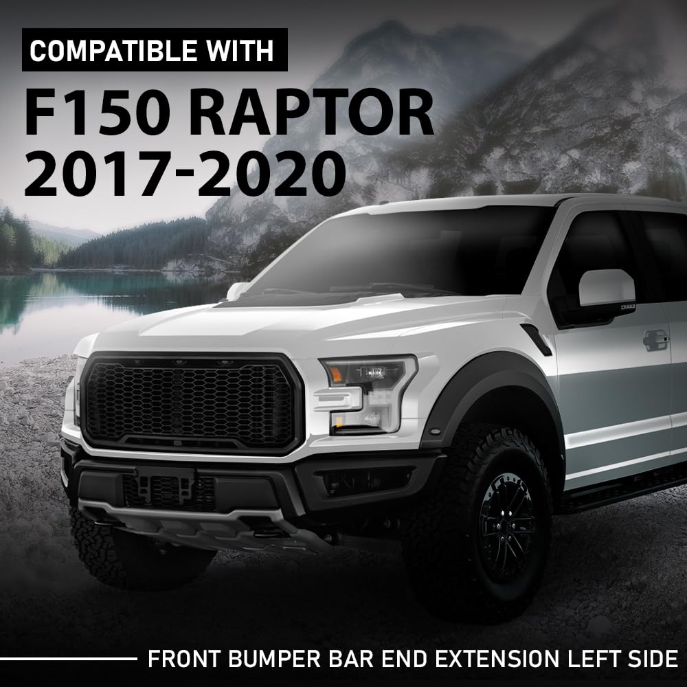 G-PLUS Front Left Bumper Face Bar End Extension, Compatible with Ford F150 Raptor 2017-2020, Driver Side, HL3Z17811B, FO1004119