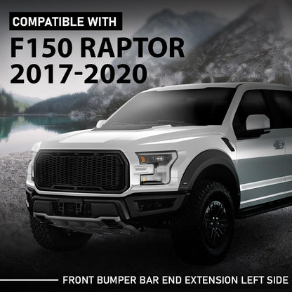 G-PLUS Front Left Bumper Face Bar End Extension, Compatible with Ford F150 Raptor 2017-2020, Driver Side, HL3Z17811B, FO1004119
