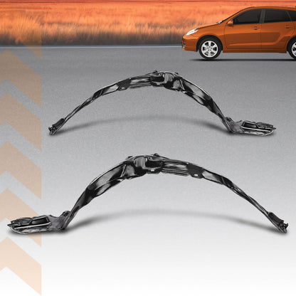 G-PLUS Front Passenger & Driver Side Fender Liner Set Compatible with Toyota Matrix 2003-2008 5387602110, 5387502100, TO1248123, TO1249123 2 PCS Black