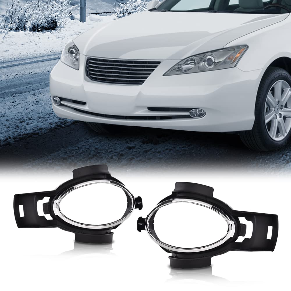 G-PLUS Foglight Bezel Cover 2pcs Compatible with 2007-2009 ES350 Left Right Fog Light Bezel Driving Lamp Trim Replacement Fog Light Lamp Cover Trim Bezel 52126-33070 52125-33070