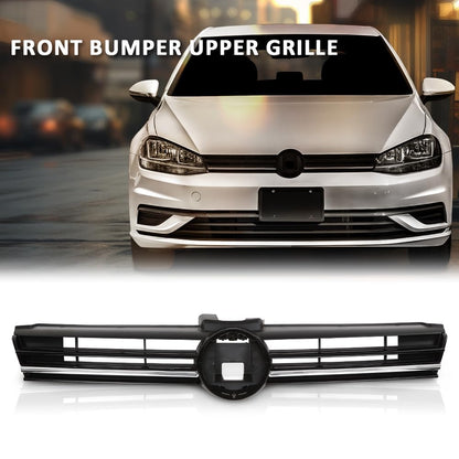 G-PLUS Front Grille Grill Compatible with Volkswagen Golf 2018-2020 5GM853651AFZLL, VW1200176 Black