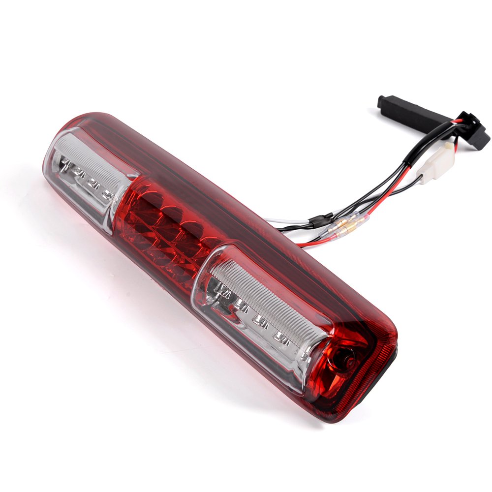 G-PLUS LED 3rd Third Brake Light Compatible With Chevy Silverado GMC Sierra 1500 2500HD 3500 1999-2006,3RD Cargo Tail Lamps Chrome Housing Red & Clear Lens Tersera Luz De Freno