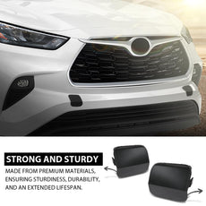 G-PLUS Front Bumper Tow Hook Cover 2PCS for Toyota Highlander 2020-2023 Additional Angle