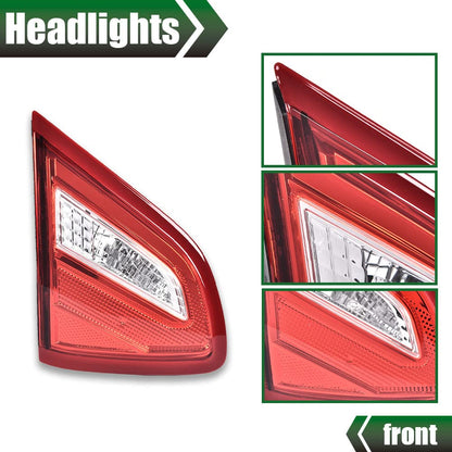 G-PLUS Inner Tail Light Compatible With 2016 2017 2018 Nissan Altima SR Model 4-Door Sedan Automotive Trunk Brake Rear Lid Inner Lamp Chrome Housing, Driver Side (Left)
