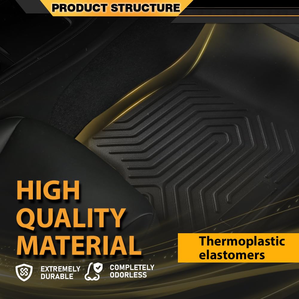 G-PLUS TPE Cargo Liners Compatible with Honda CRV 2023 2024 2025(Include Hybrid) Full Cover Protection All Weather, Floor Liners Car Accessories Black 1st & 2nd & 3rd Row 4PCS