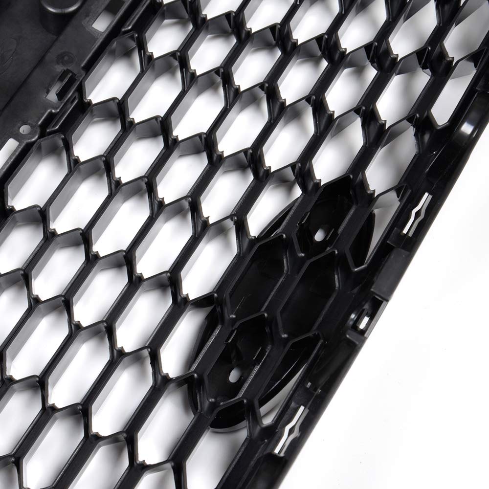 Honeycomb Front Bumper Grille Compatible with Ford Escape 2017-2018 Exterior Grill Glossy Black Protected Grille Guards With Honeycomb Mesh Style
